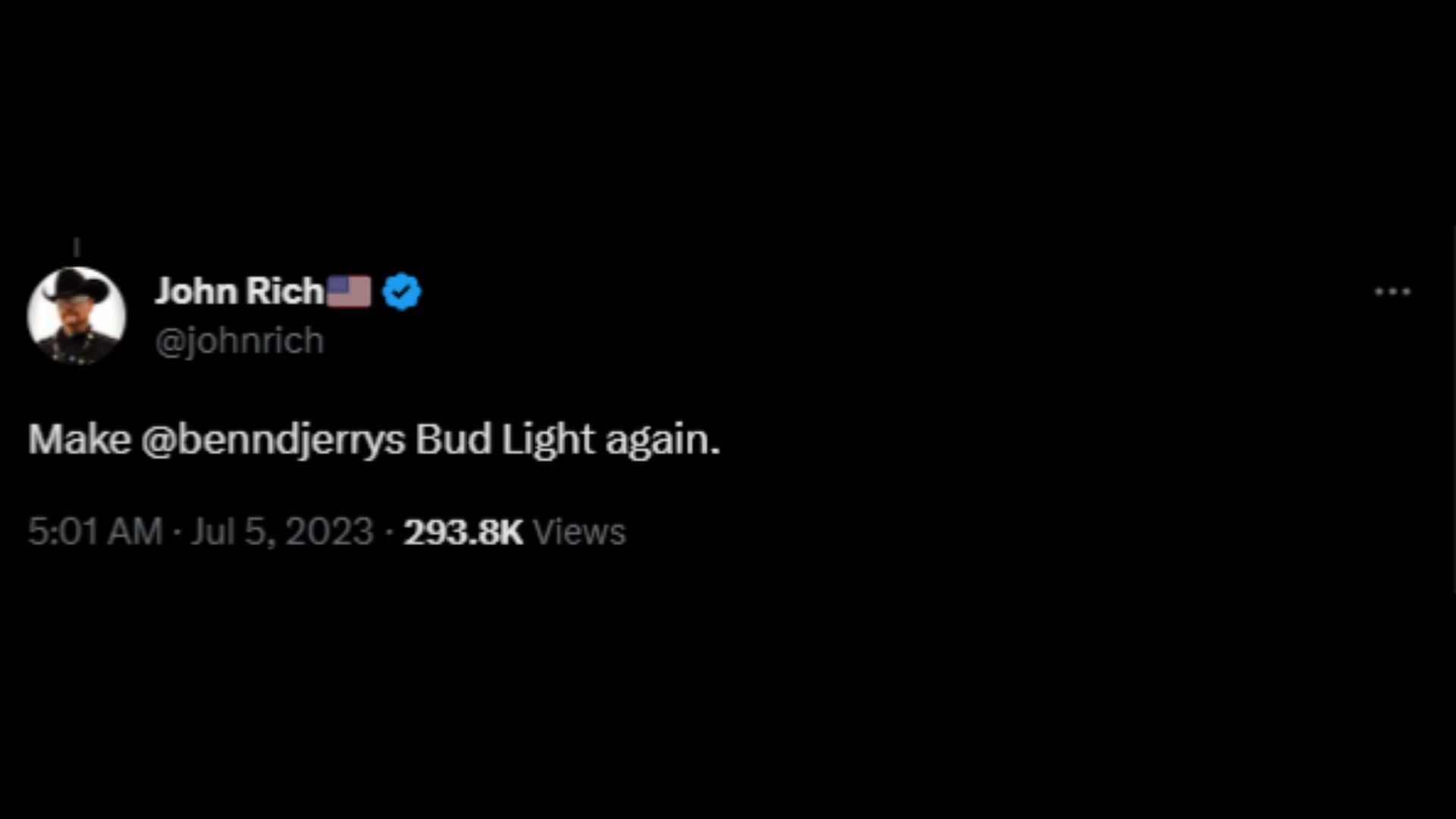 Screenshot of a Twitter user remarking on the ice cream company's controversial Fourth of July post. (Photo via @benandjerrys/Twitter)